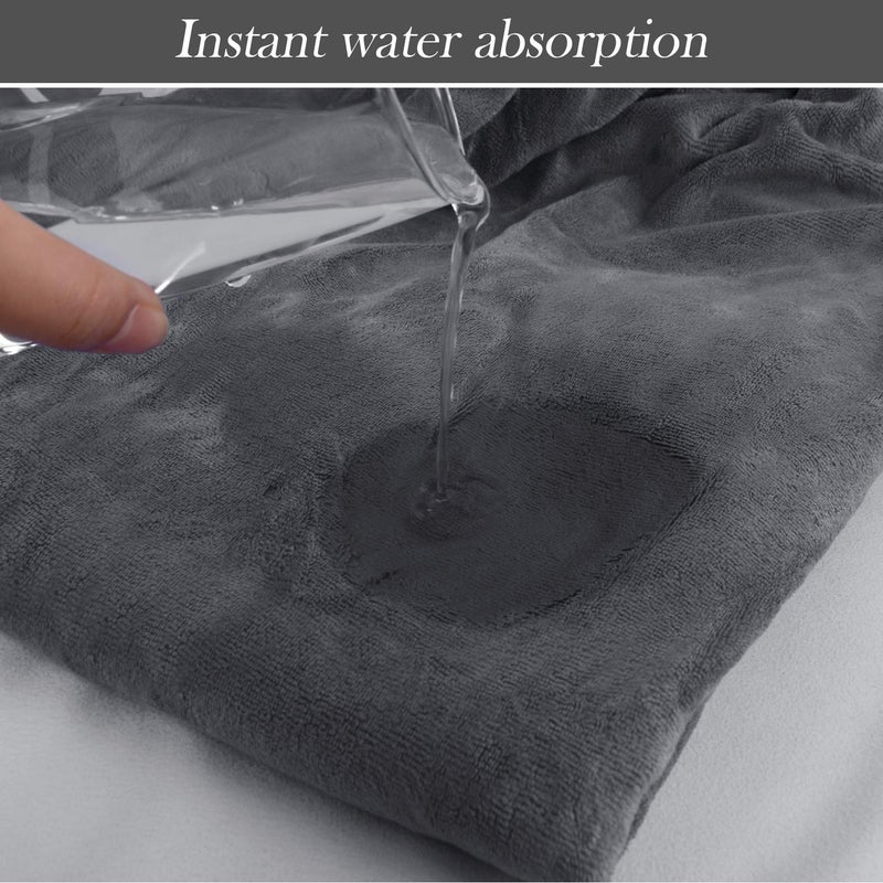 SINLAND Microfiber Menâ€™s Bath Wrap Water Absorbent Quick Dry Spa Sauna Wrap Around Towel Bath Towels with Adjustable Snap on Closure 24inch x 63inch Grey - Image 3